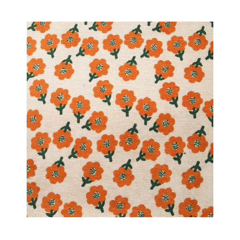 90% Polyester 8% nylon 2% spandex 190gsm printed flower corduroy fabric