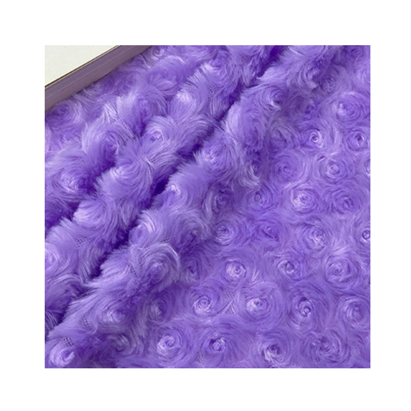 Polyester warp faux fur PV plush rose fleece velvet fabric